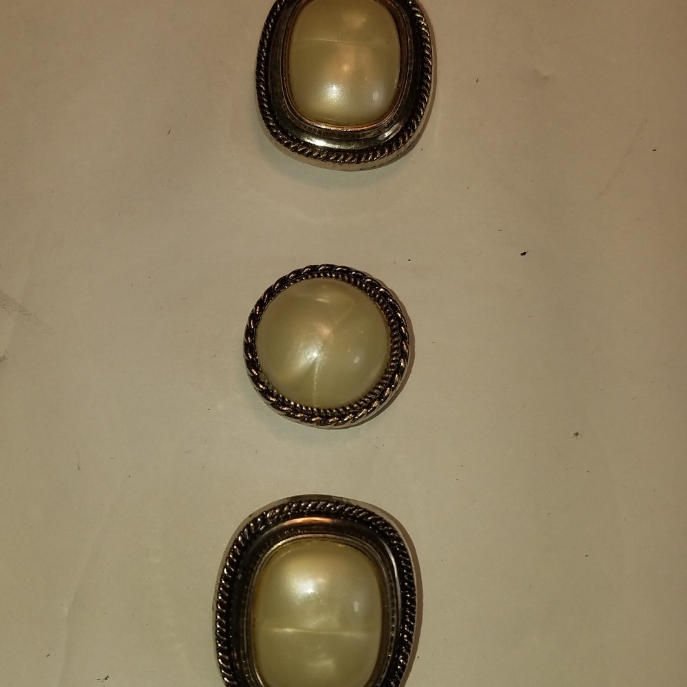 Sterling Silver/Pearl Button Covers
